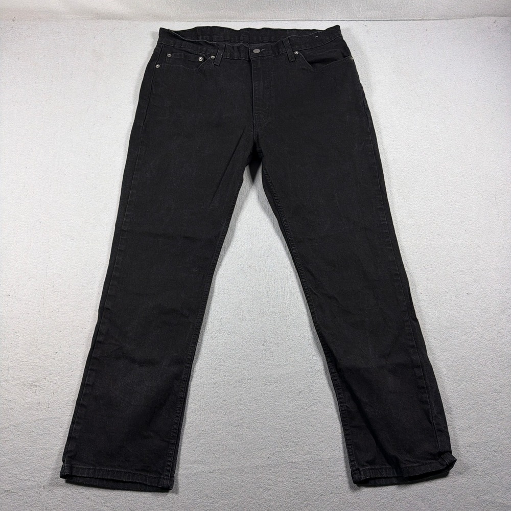Levi Strauss 511 Jeans Men W38 L30 Slim Fit Black Denim Pants Casual Minimalist